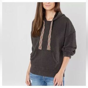 Free People Movement Black Chill Out distressed Hoodie Women's Size Medium